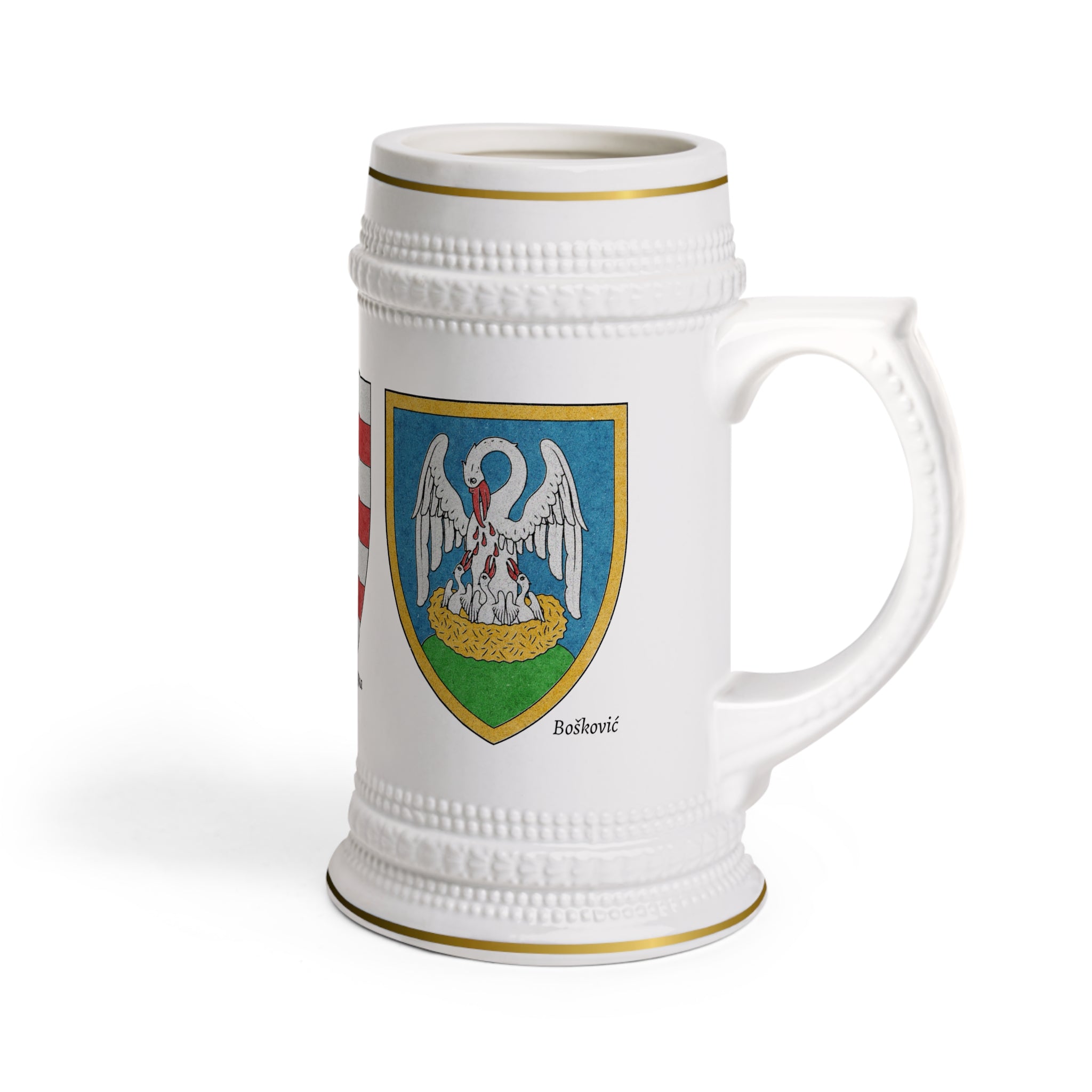 Dubrovnik Noble Families Beer Stein - Sorgo, Bošković, and Ancient Ragusan arms