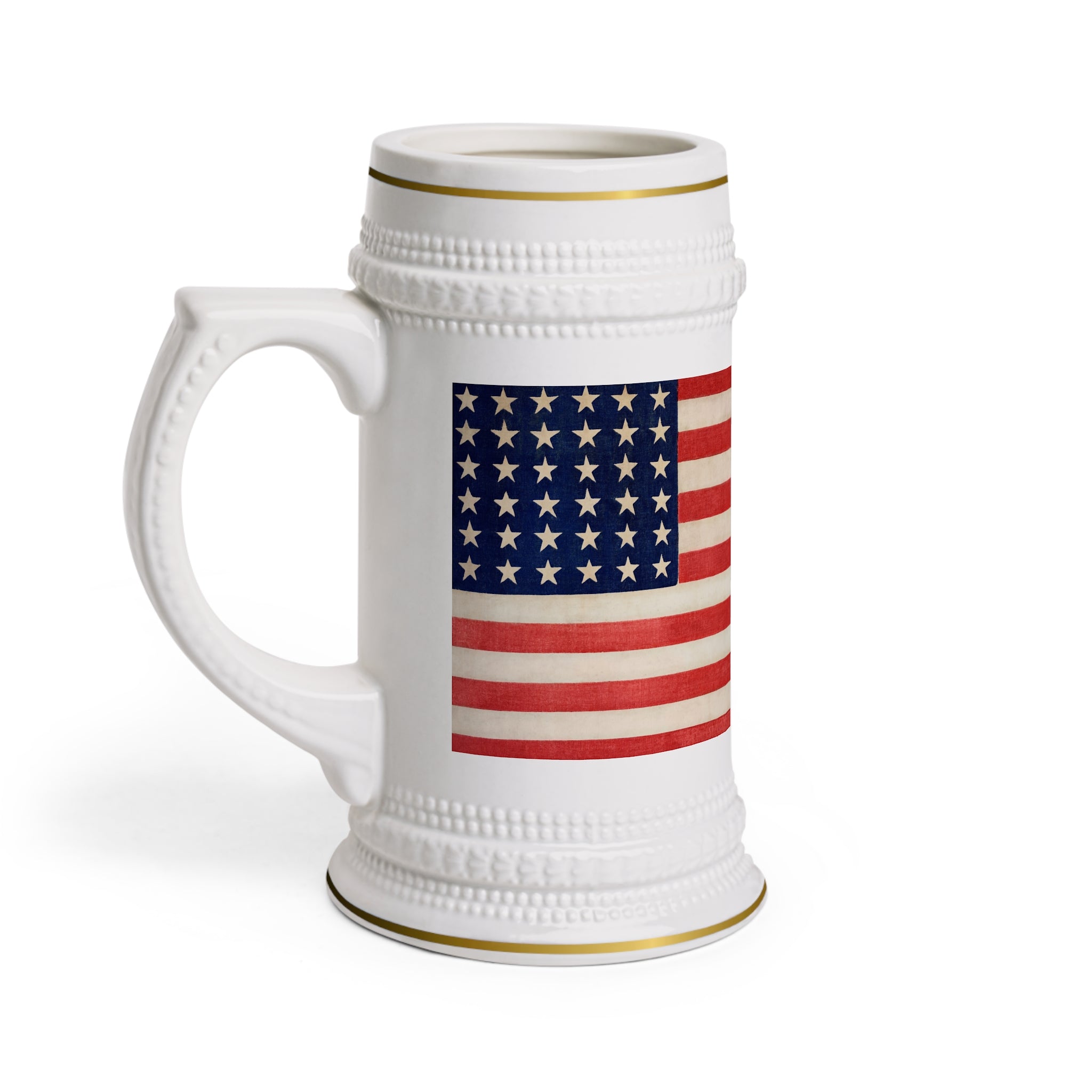 Pure Americana Beer Stein – Vintage US Navy Patriotic Ceramic Stein