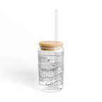 Adriatic Map Glass Tumbler with Bamboo Lid — Mare Hadriaticum! (16 oz)