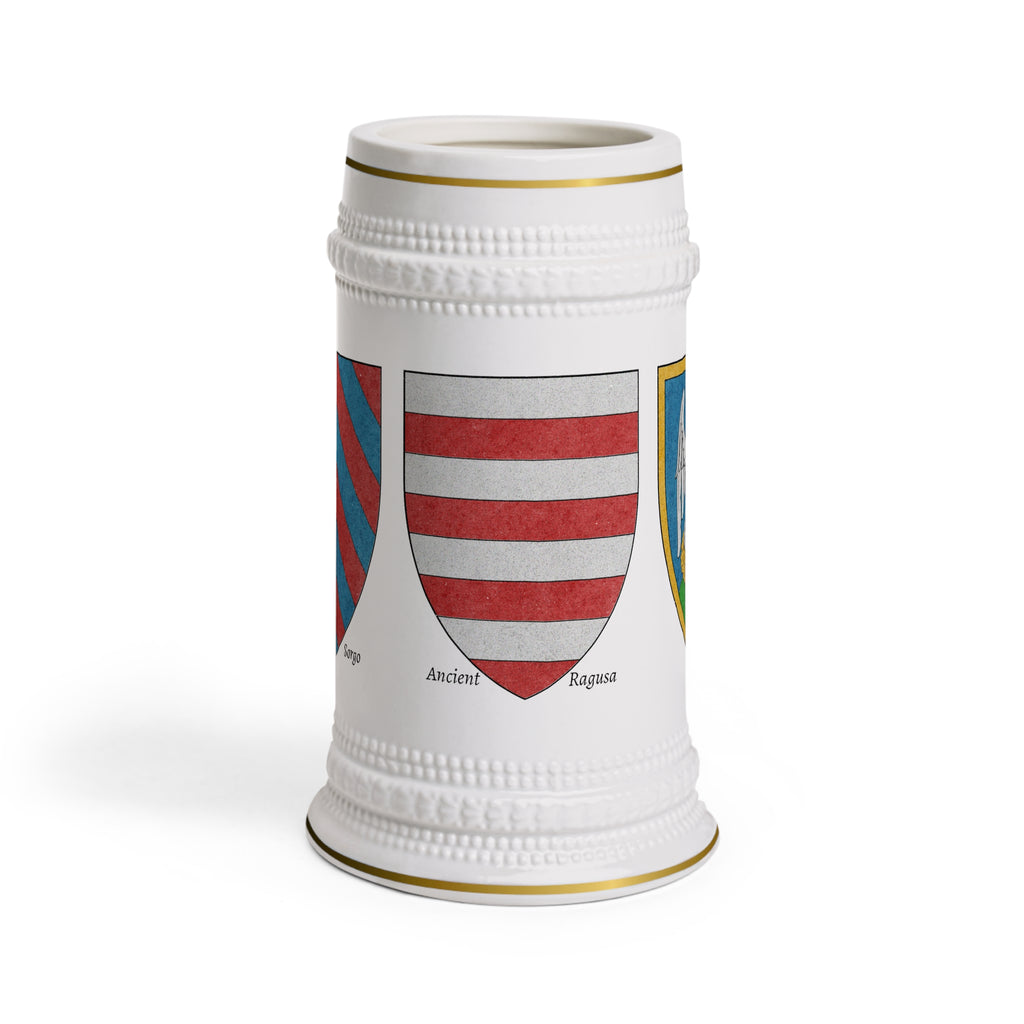 Dubrovnik Noble Families Beer Stein - Sorgo, Bošković, and Ancient Ragusan arms