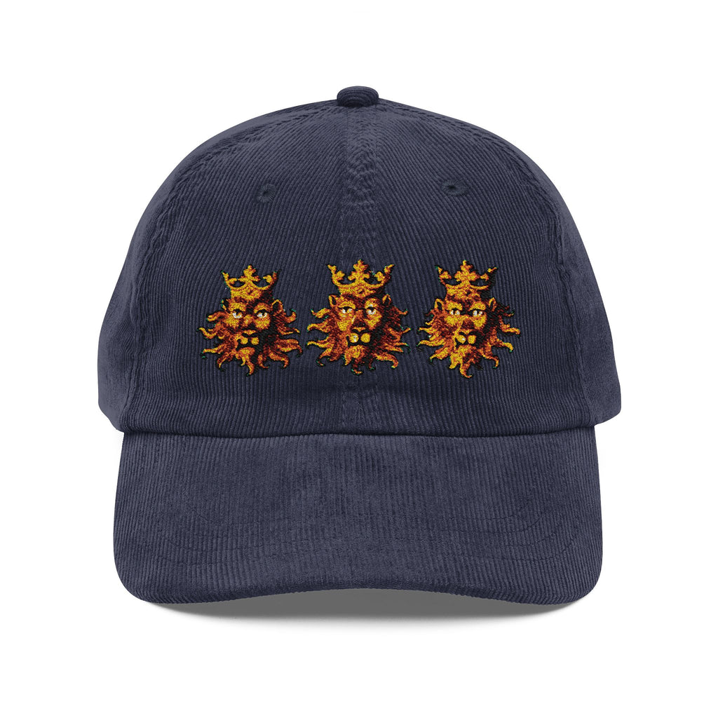 Three Lions Embroidered Corduroy Dad Hat