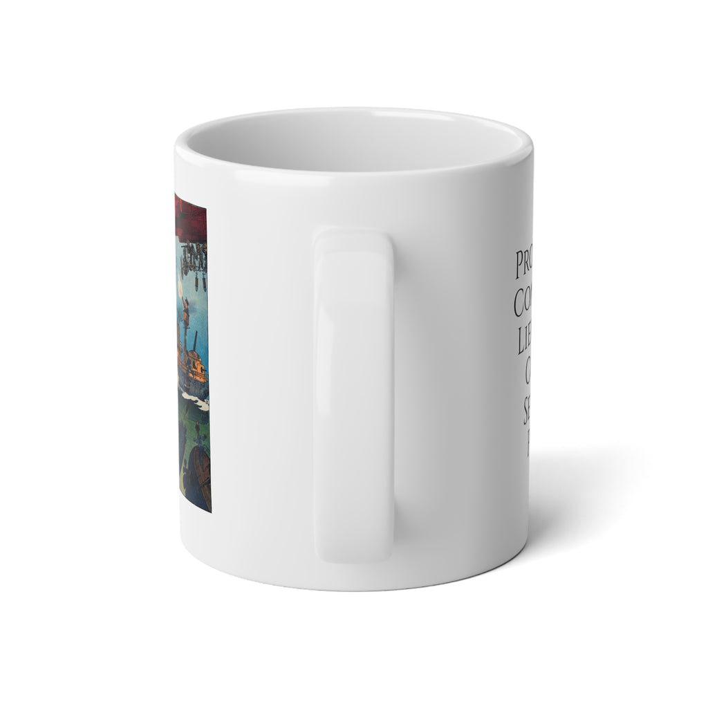 Global Betterment Mug — Vintage Nautical Warfare Illustration Coffee Cup