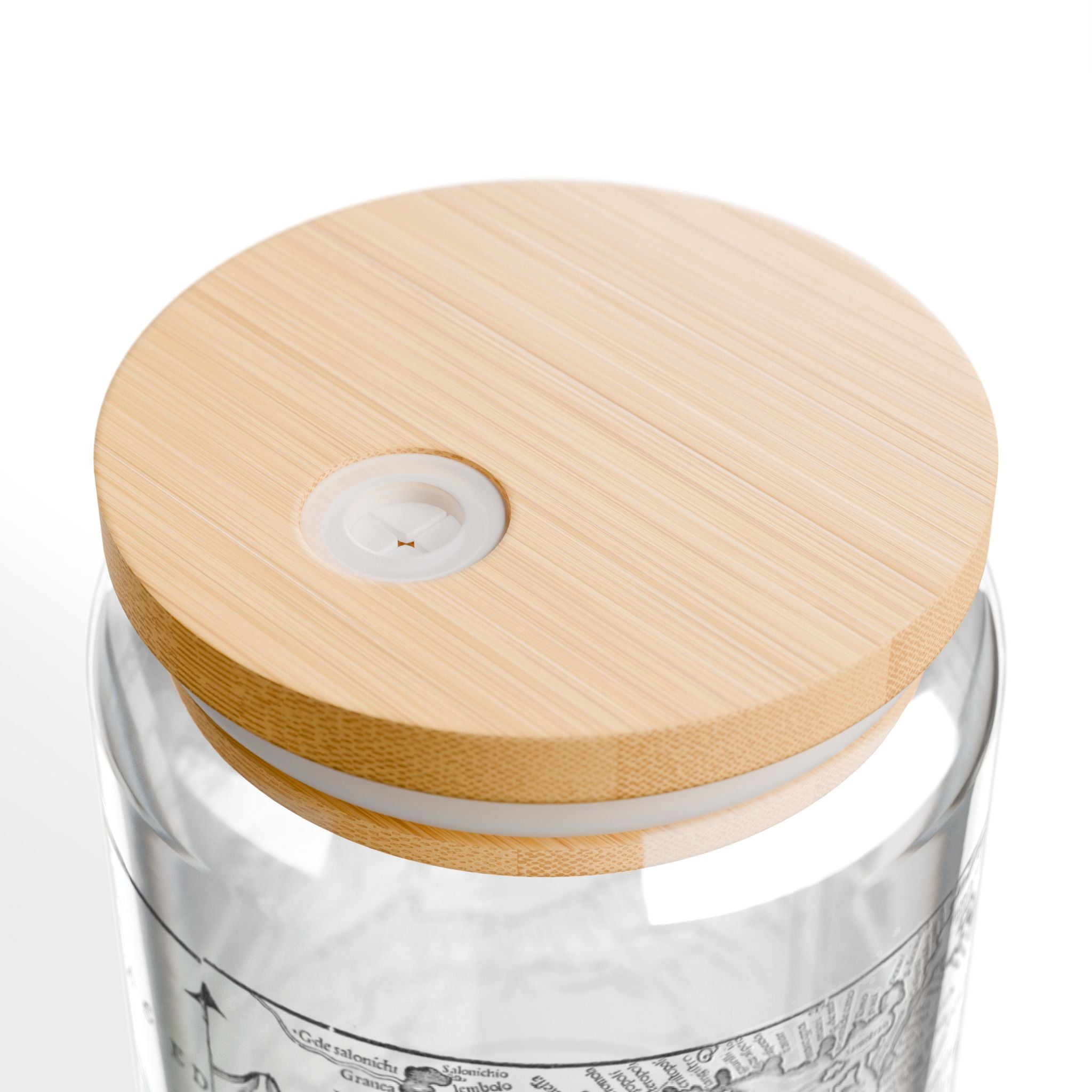Adriatic Map Glass Tumbler with Bamboo Lid — Mare Hadriaticum! (16 oz)
