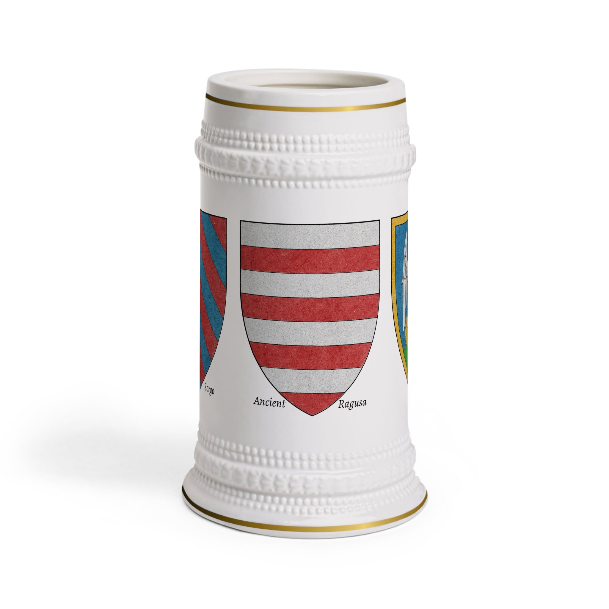 Dubrovnik Noble Families Beer Stein - Sorgo, Bošković, and Ancient Ragusan arms