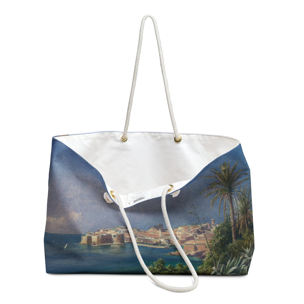 Dubrovnik Art Weekender Bag — Vintage Seaside Travel Tote