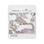 Vintage West Indies Nautical Map Fleece Sherpa Blanket