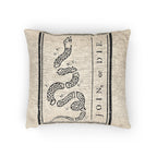 Gadsen Flag Woven Pillow - 'Join or Die' Colonial Snake Decorative Throw Pillow