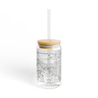 Adriatic Map Glass Tumbler with Bamboo Lid — Mare Hadriaticum! (16 oz)