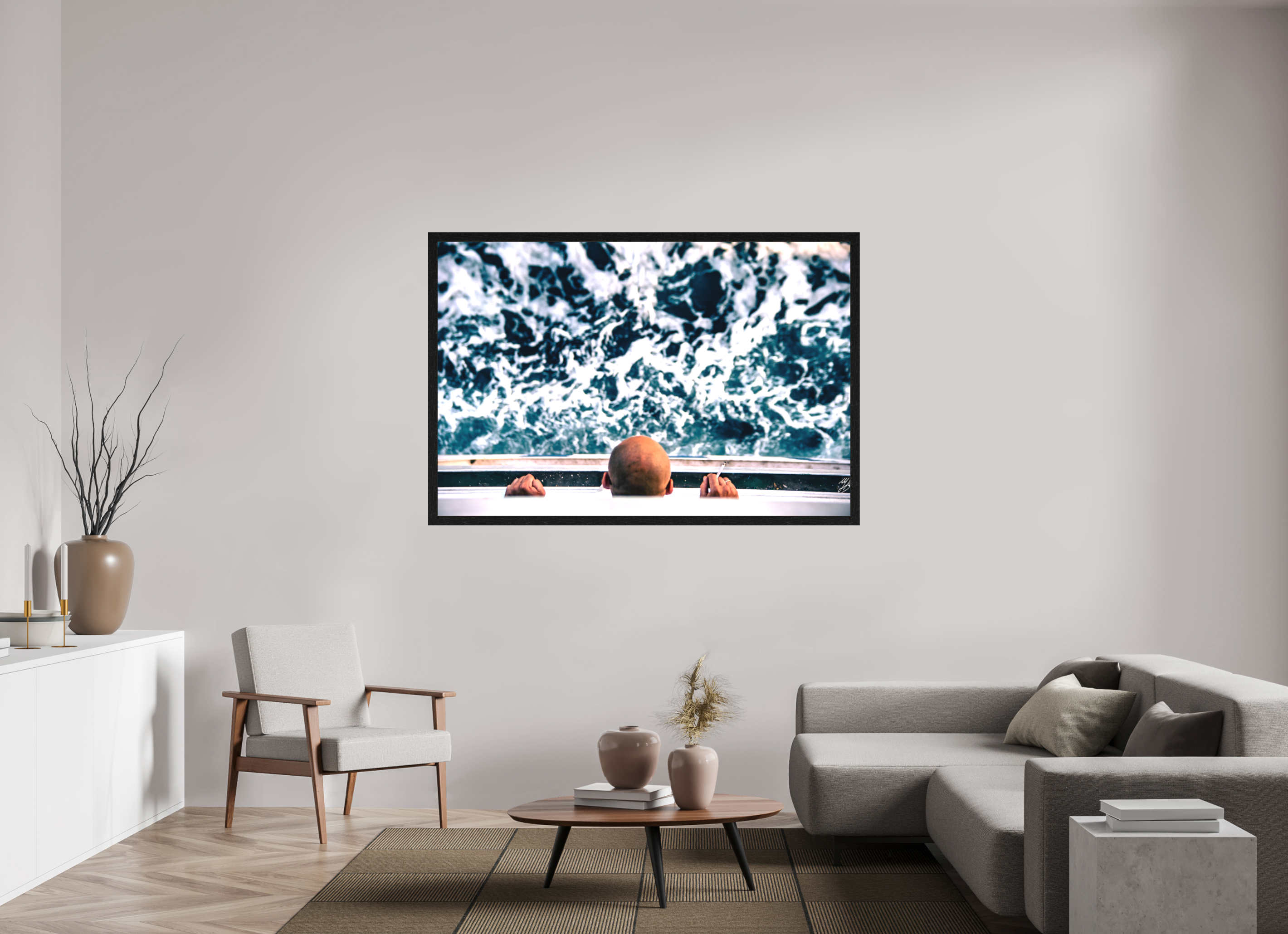 64.6 x 43″, Framed Canvas Print Ferry To Korcula