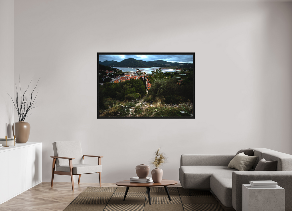 64.6 x 43″, Framed Canvas Print Salt Pans Of Ston