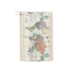 Vintage World Map Golf Towel — with Grommet Loop