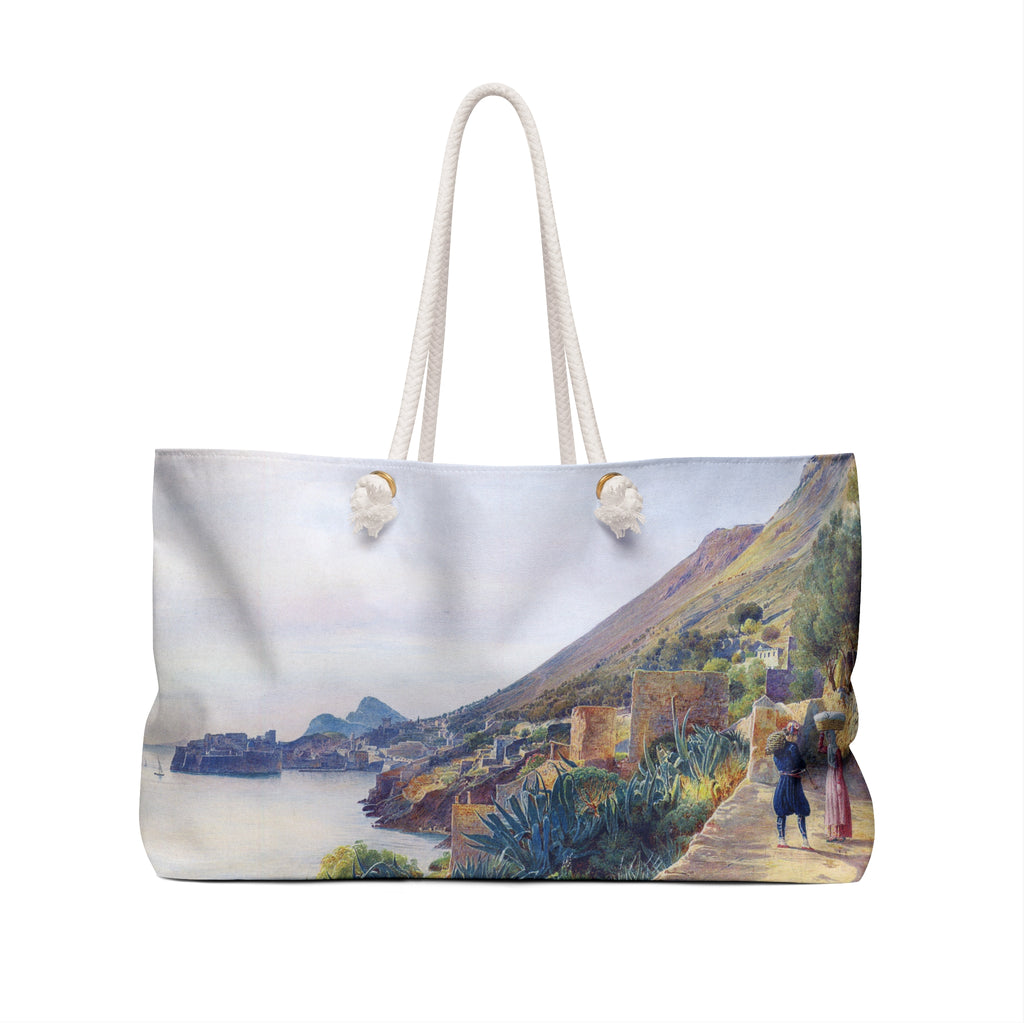 Dubrovnik Art Weekender Bag — Vintage Seaside Travel Tote