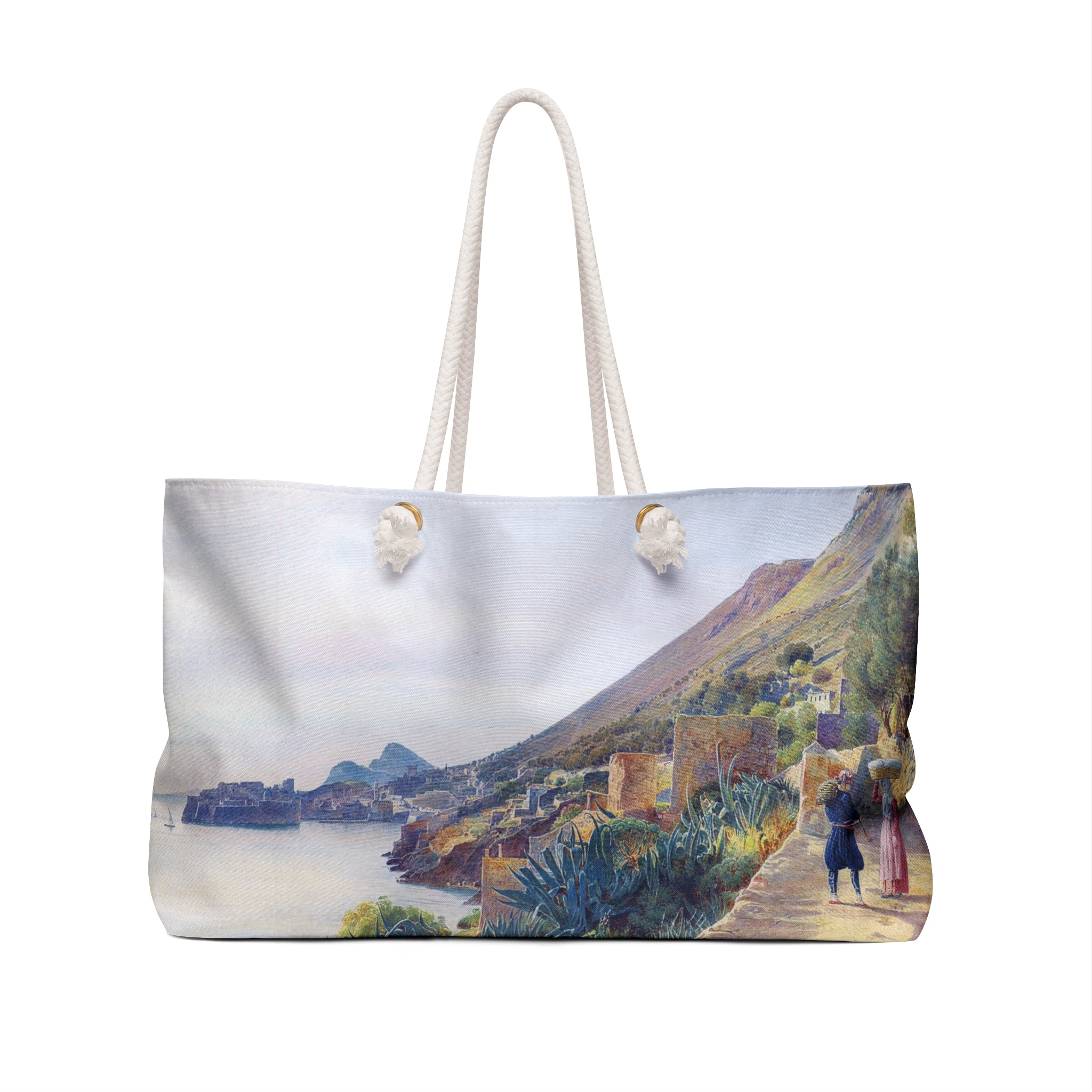 Dubrovnik Art Weekender Bag — Vintage Seaside Travel Tote