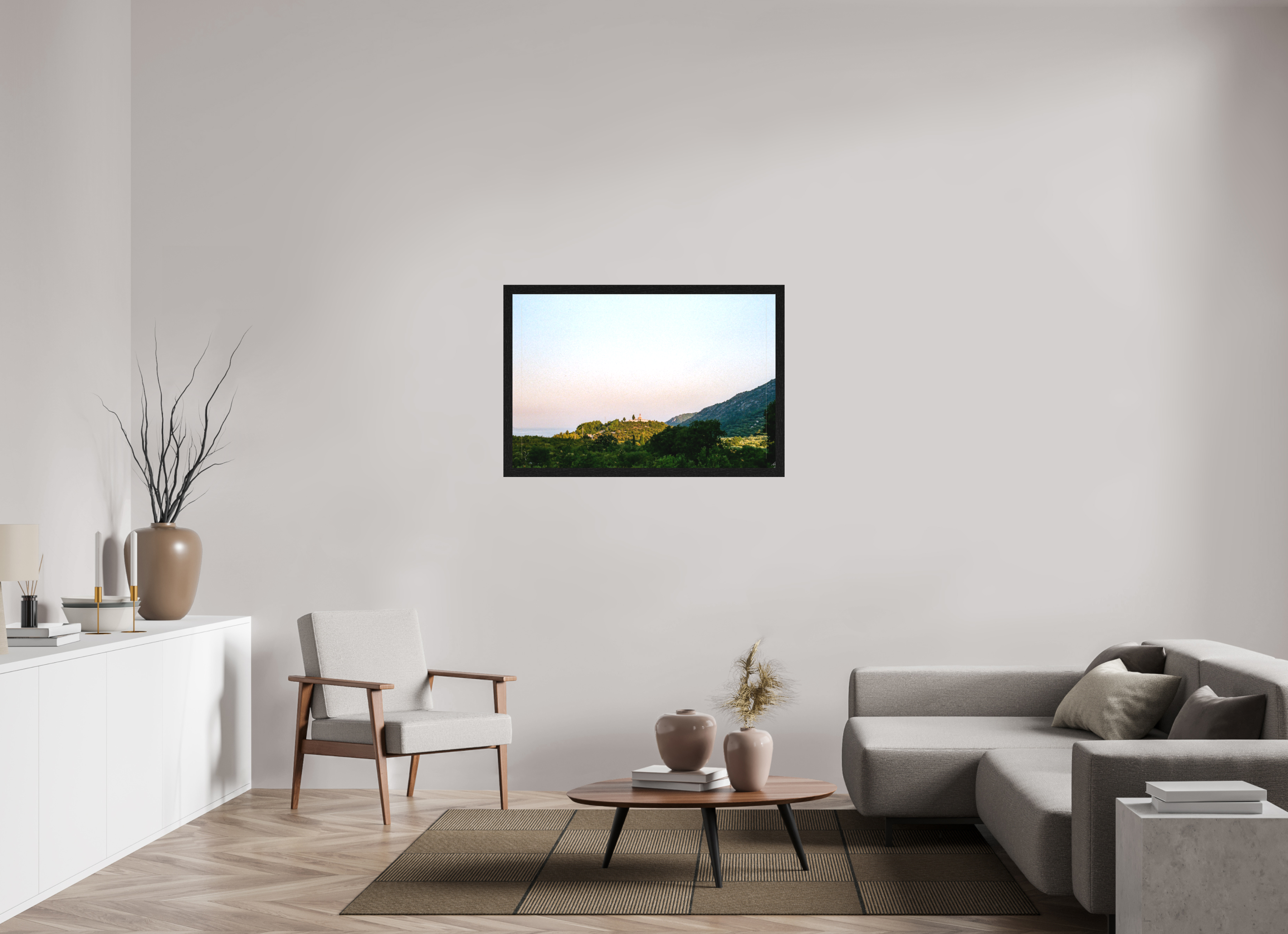 42.2 x 28″, Framed Canvas Print Church By The Sea