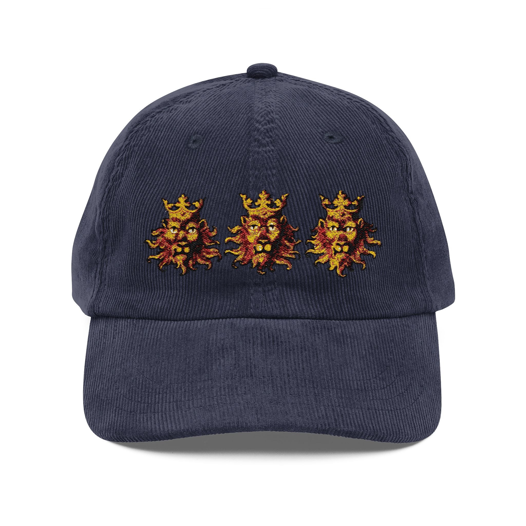Three Lions Embroidered Corduroy Dad Hat