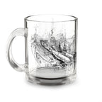 Dry Dock Days — Vintage Shipyard Sketch 10oz Glass Coffee Mug