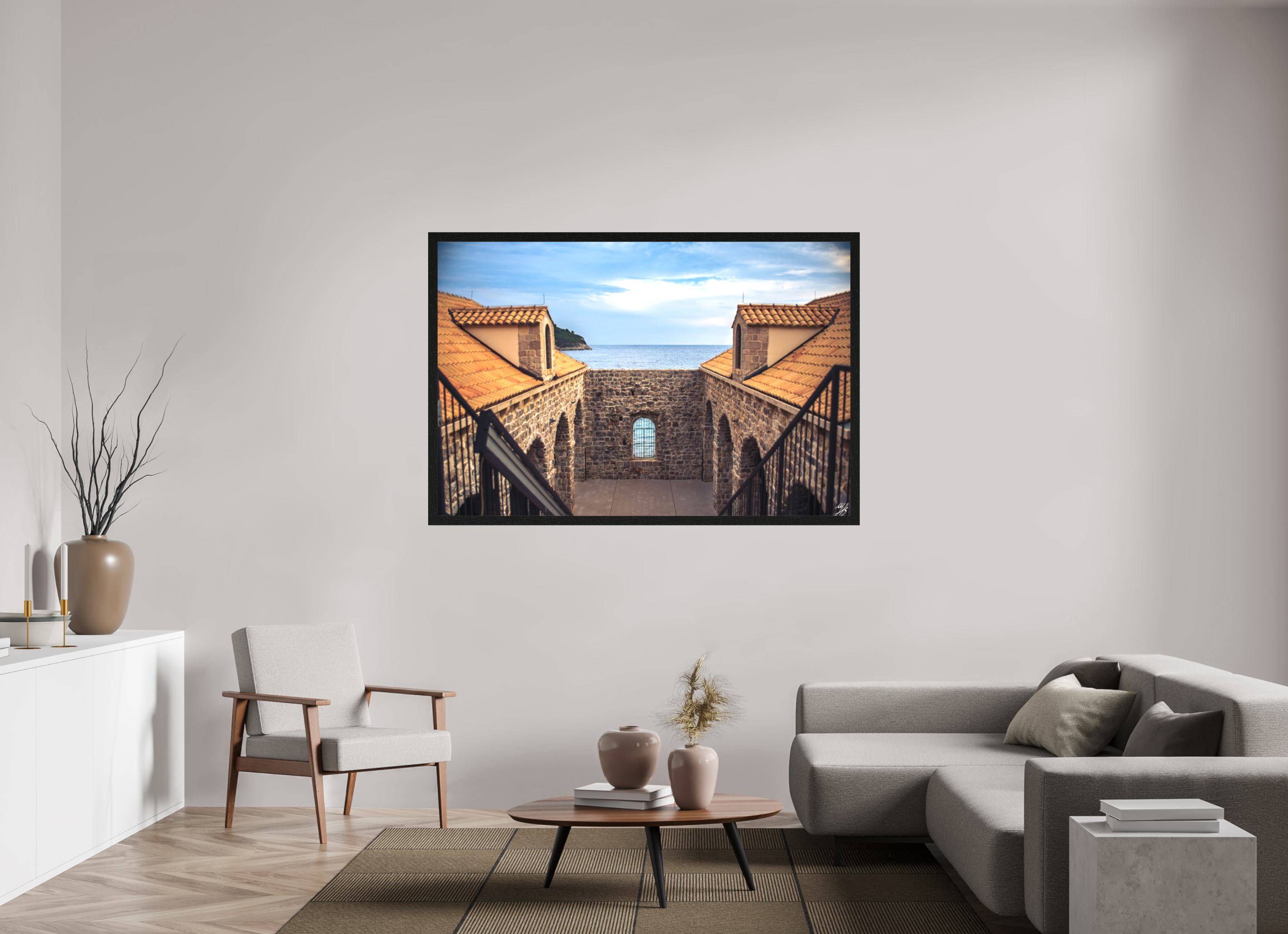 64.6 x 43″, Framed Canvas Print Lazareto, Dubrovnik